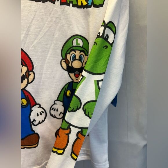 Nintendo Super Mario Kids Pajama Set - White, Red, Green - Picture 7 of 12